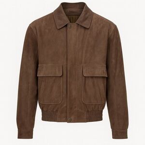 Wilsons Leather Men Suede Bomber Jacket Brown Insulated Size M Winter Normcore